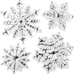 Relief-Sticker in Metallic-Optik, Eiskristalle 1, 18cm x 17,5cm