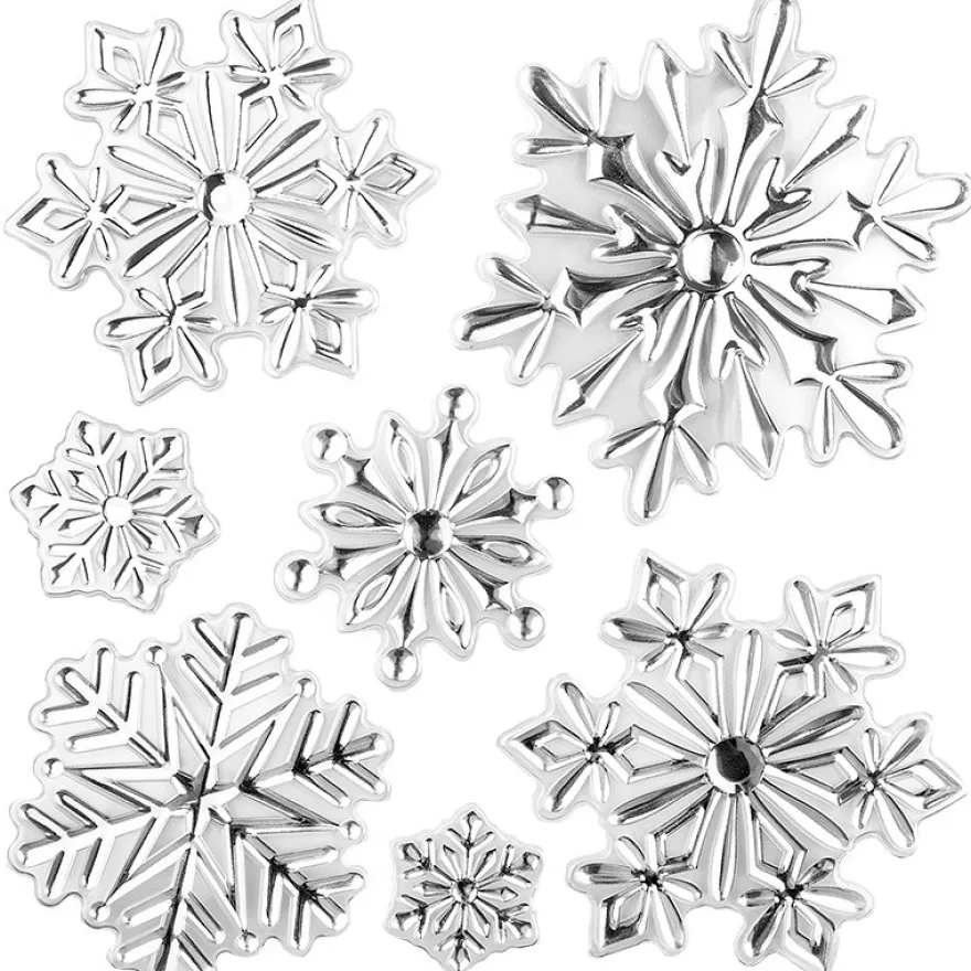 Relief-Sticker in Metallic-Optik, Eiskristalle 2, 18cm x 17,5cm