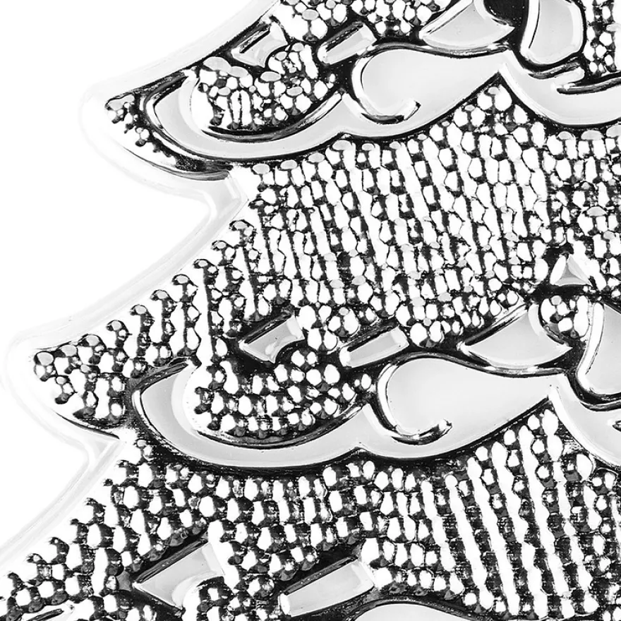 Relief-Sticker in Metallic-Optik, Weihnachtsbaum 2, 18cm x 17,5cm, silber