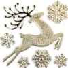 Relief-Sticker in Metallic-Optik, Rentier 1, 18cm x 17,5cm, gold