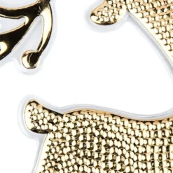 Relief-Sticker in Metallic-Optik, Rentier 1, 18cm x 17,5cm, gold