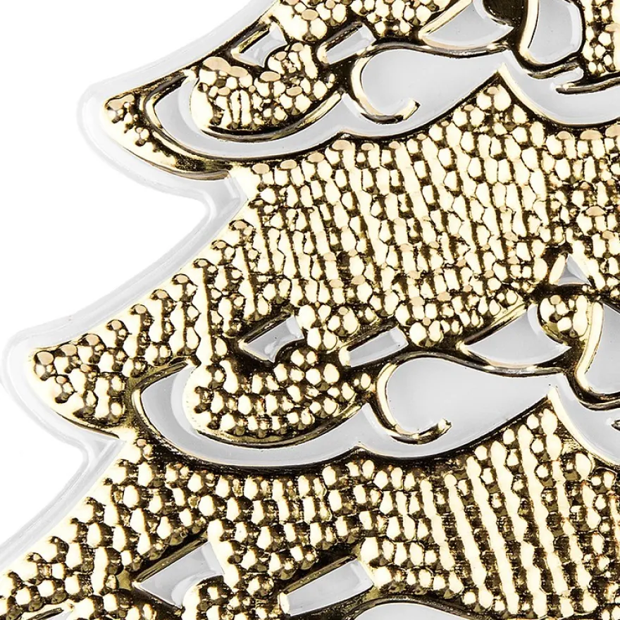 Relief-Sticker in Metallic-Optik, Weihnachtsbaum 1, 18cm x 17,5cm, gold