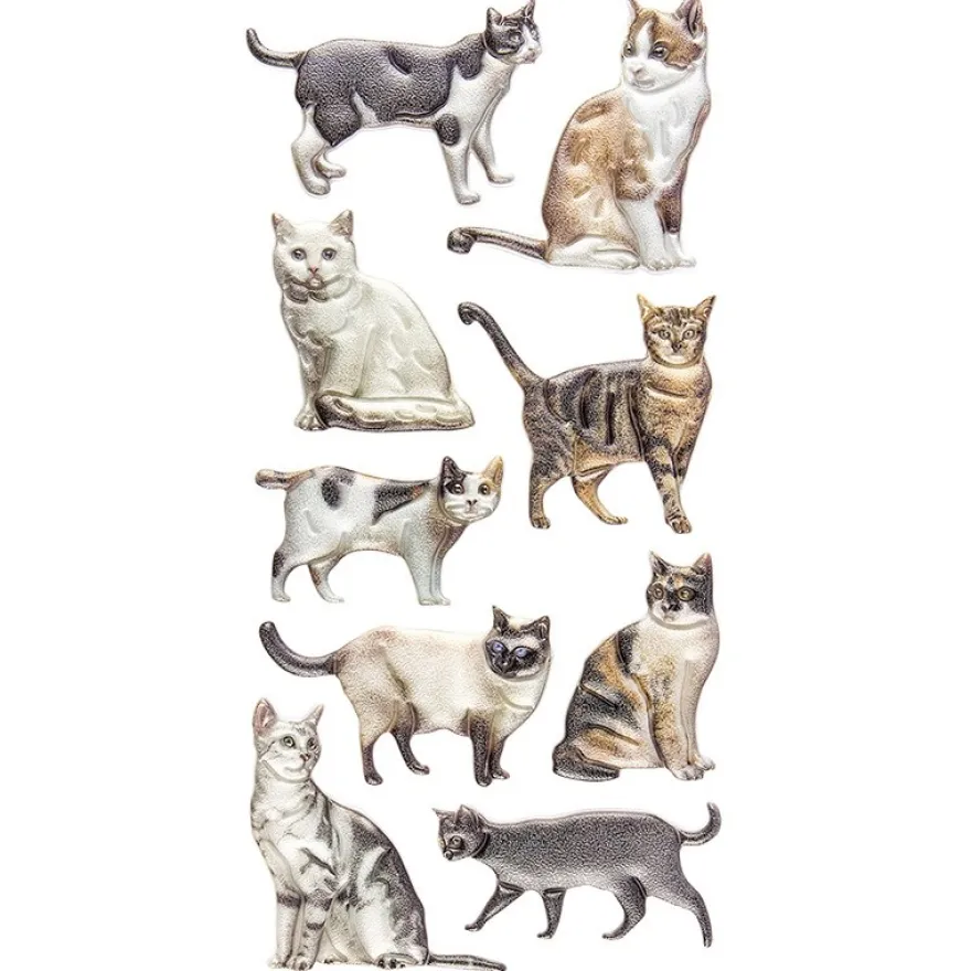 Relief-Sticker, Katzen, 17,5cm x 9cm