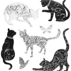 Relief-Sticker, Katzen, 31,5cm x 30,5cm, 7 Sticker