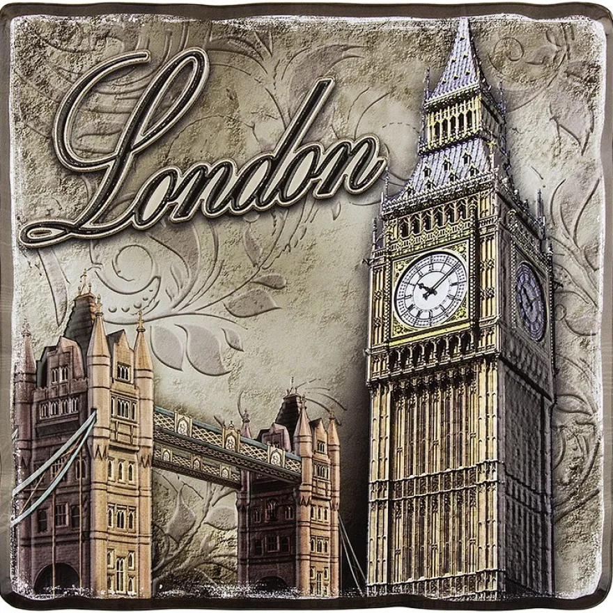 Relief-Sticker, Nostalgie London, 18 cm x 17,5 cm