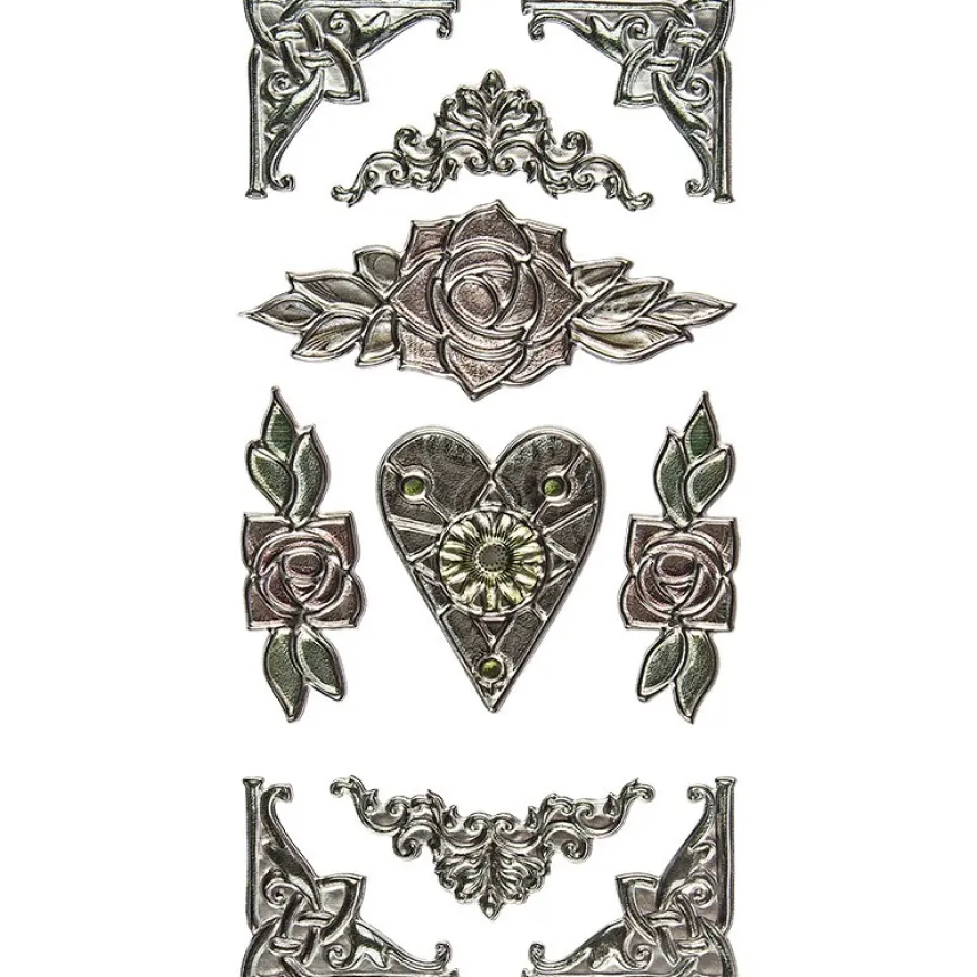 Relief-Sticker Nostalgie, Ornamente & Ecken 2, 17,5cm x 9cm