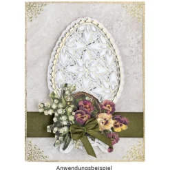 Relief-Sticker, Ostereier 1, DIN A4, metallic-hellgold, selbstklebend