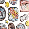 Relief-Sticker, Retro 1, 14cm x 21cm, 20 Sticker
