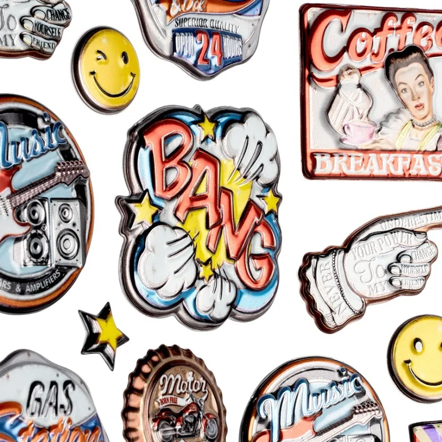 Relief-Sticker, Retro 1, 14cm x 21cm, 20 Sticker