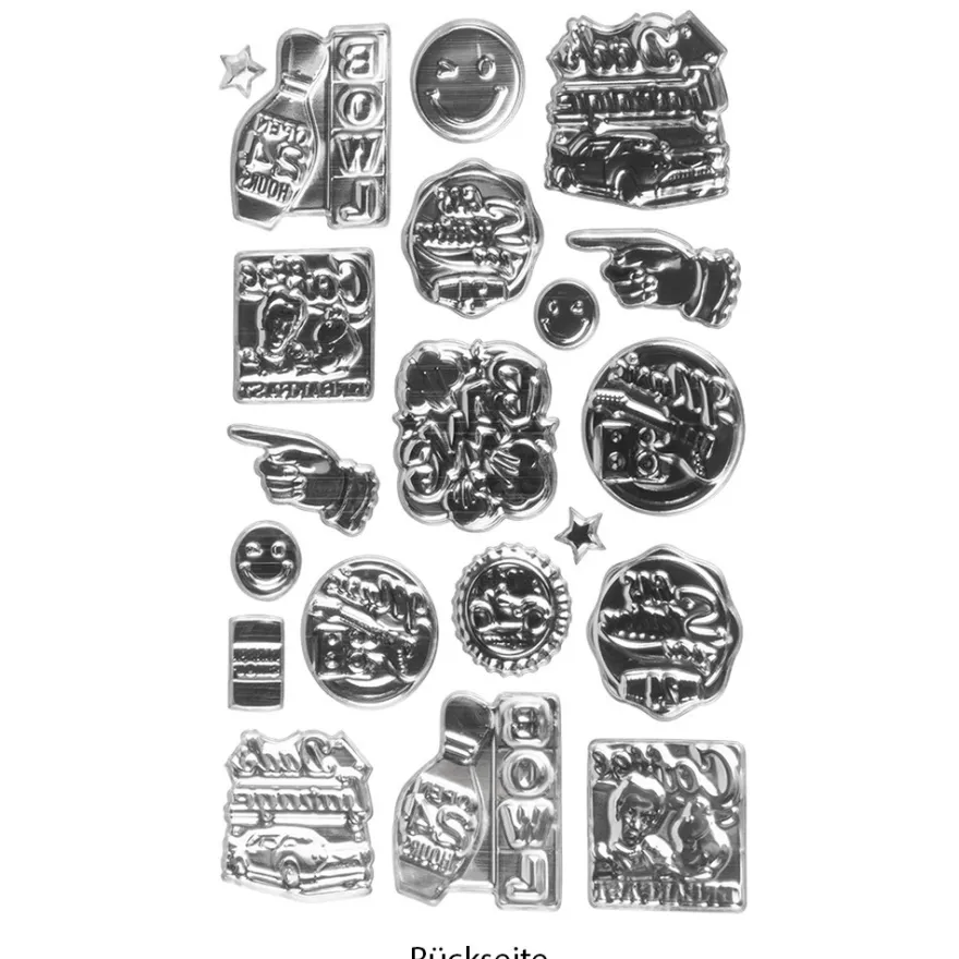 Relief-Sticker, Retro 1, 14cm x 21cm, 20 Sticker