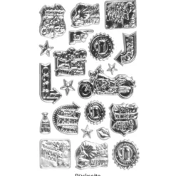 Relief-Sticker, Retro 4, 14cm x 21cm, 21 Sticker