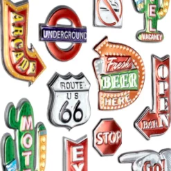 Relief-Sticker, Retro 2, 14cm x 21cm, 19 Sticker