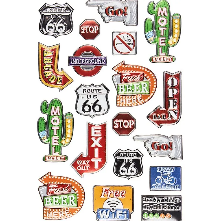 Relief-Sticker, Retro 2, 14cm x 21cm, 19 Sticker