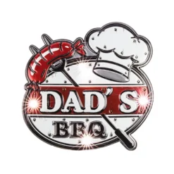 Relief-Sticker, Retro Dad's BBQ, 18cm x 17,5cm, mit LED-Beleuchtung