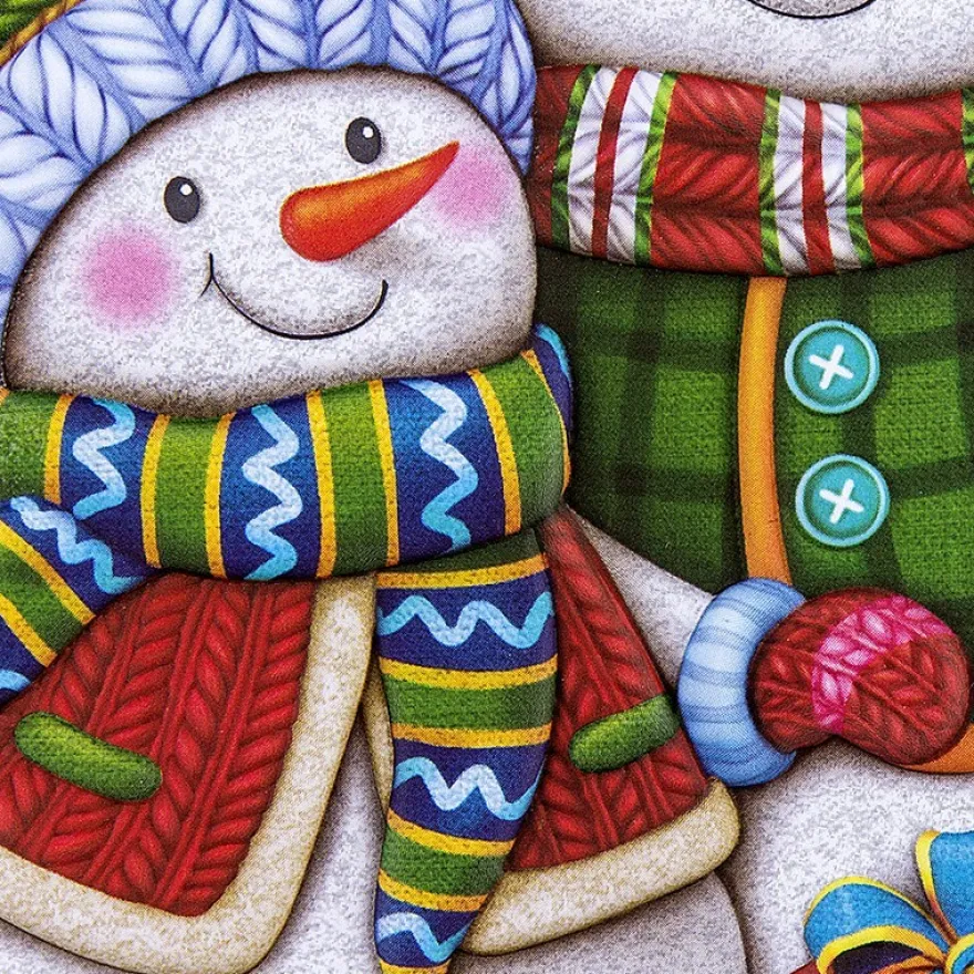 Relief-Sticker, Schneemänner, 18cm x 17,5cm