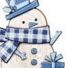 Relief-Sticker, Schneemänner, Holz-Optik, XXL 50x20 cm