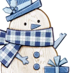 Relief-Sticker, Schneemänner, Holz-Optik, XXL 50x20 cm