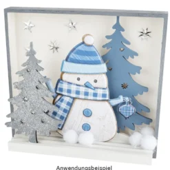 Relief-Sticker, Schneemänner, Holz-Optik, XXL 50x20 cm