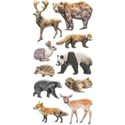 Relief-Sticker, Waldtiere, 17,5cm x 9cm
