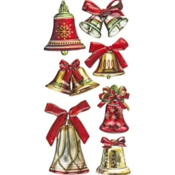 Relief-Sticker Weihnachten, Glocken, 17,5cm x 9cm