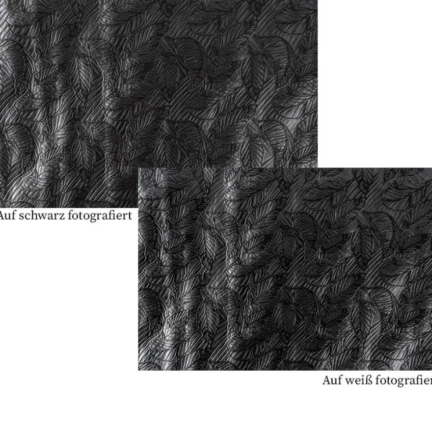 Relief-Vlies Deluxe, Blätter, 30cm breit, 5m lang, schwarz