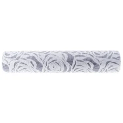 Relief-Vlies Deluxe, Rosen, 30cm breit, 5m lang, auf Rolle, silbergrau