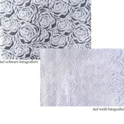 Relief-Vlies Deluxe, Rosen, 30cm breit, 5m lang, auf Rolle, silbergrau