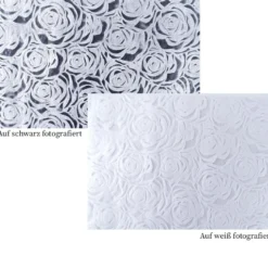 Relief-Vlies Deluxe, Rosen, 30cm breit, 5m lang, auf Rolle, weiß