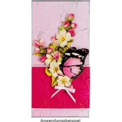 Relief-Vlies Deluxe, Rosen, 30cm breit, 5m lang, auf Rolle, weinrot