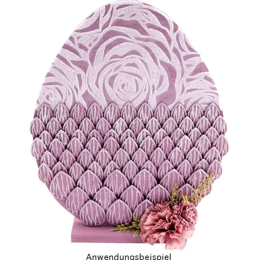 Relief-Vlies Deluxe, Rosen, 30cm breit, 5m lang, auf Rolle, rosé