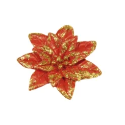 Relief-Weihnachtssterne mit Glimmer, 3,6 x 3,6 cm, 10er Set
