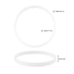 Ringe, Rohlinge, außen: Ø8,2cm, innen: Ø7,7cm, 6mm stark, weiß, 10 Stück