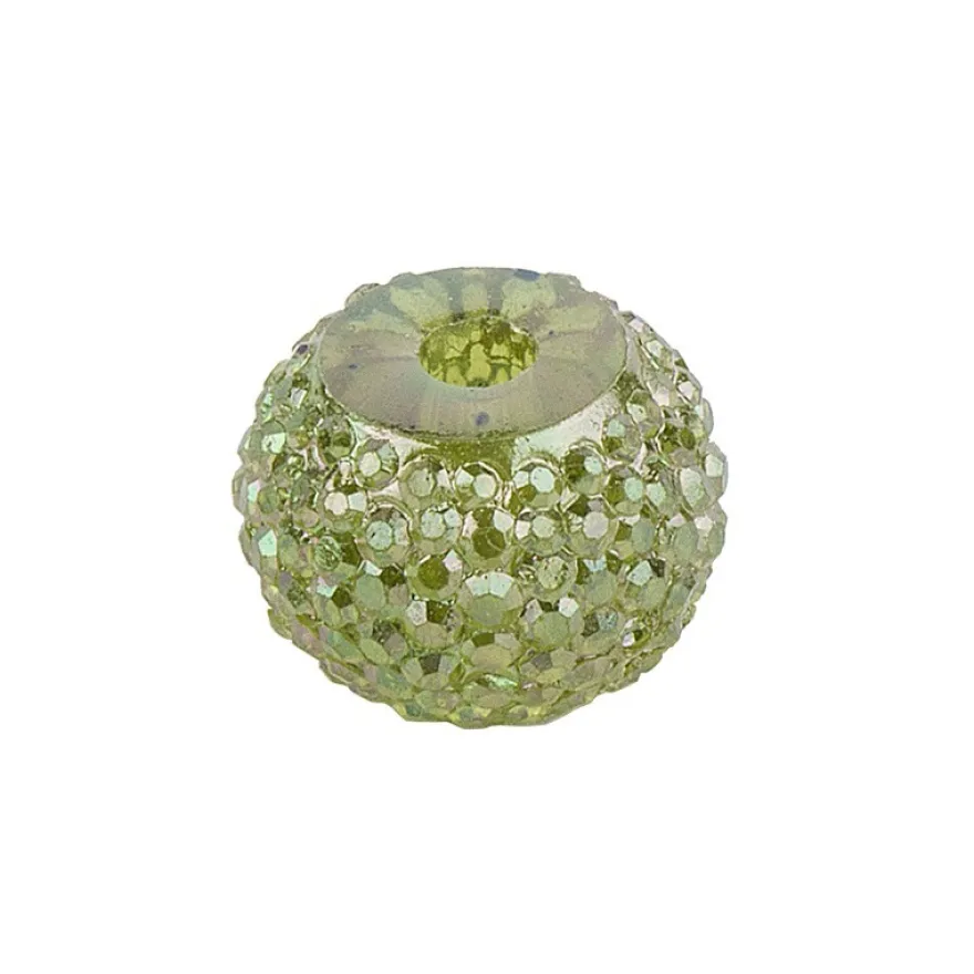Rondelle "Royal", Ø 1cm, facettiert, 20 Stück, peridot-irisierend