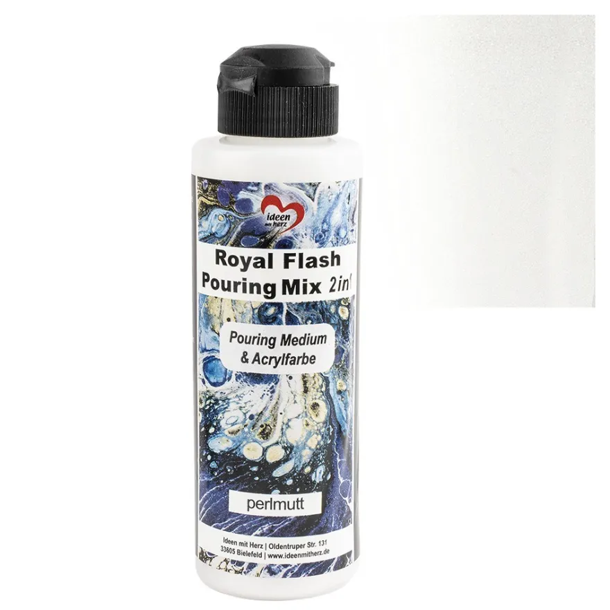 Royal Flash Pouring Mix, 2 in 1, Pouring Medium & Acrylfarbe, perlmutt, 180ml