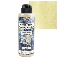 Royal Flash Pouring Mix, 2 in 1, Pouring Medium & Acrylfarbe, gold, 180ml