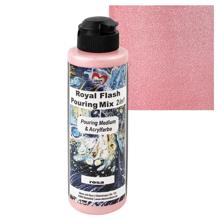 Royal Flash Pouring Mix, 2 in 1, Pouring Medium & Acrylfarbe, rosa, 180ml