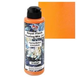 Royal Flash Pouring Mix, 2 in 1, Pouring Medium & Acrylfarbe, orange, 180ml