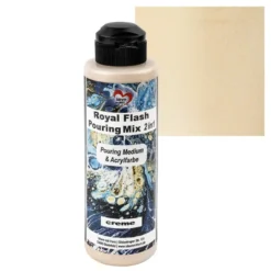 Royal Flash Pouring Mix, 2 in 1, Pouring Medium & Acrylfarbe, creme, 180ml