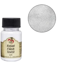 Royal Flash Textil, Glitzer-Metallic-Farbe, 50 ml, weiß