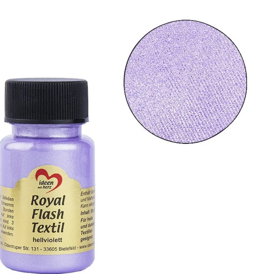 Royal Flash Textil, Glitzer-Metallic-Farbe, 50 ml, hellviolett