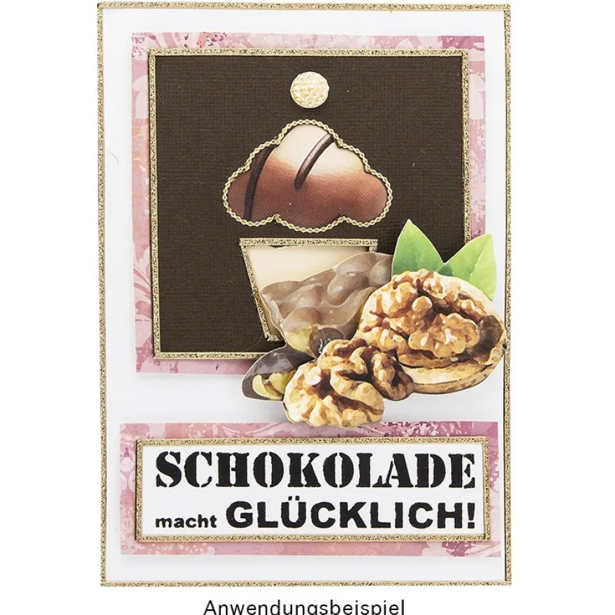 Rubbel-Transferbogen, Schoko-Texte, 10cm x 30cm, 10 Bogen