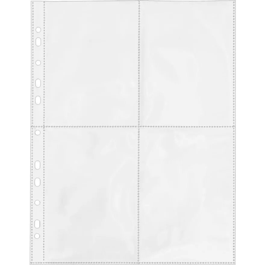 Sammelhüllen, 4-geteilt, glasklar, 50 Stück