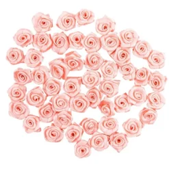 Satinrosen, Ø 1,5cm, seidenglänzend, rosé, 50 Stück