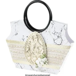 Satinrosen, Ø 1,5cm, seidenglänzend, weiß, 50 Stück