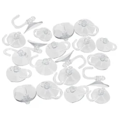 Saugnäpfe mit Haken, Saugnapf: Ø 2,5cm, transparent, 20 Stück