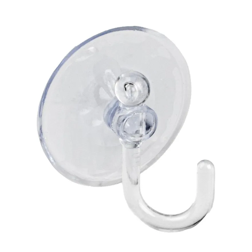 Saugnäpfe mit Haken, Saugnapf: Ø 2,5cm, transparent, 20 Stück