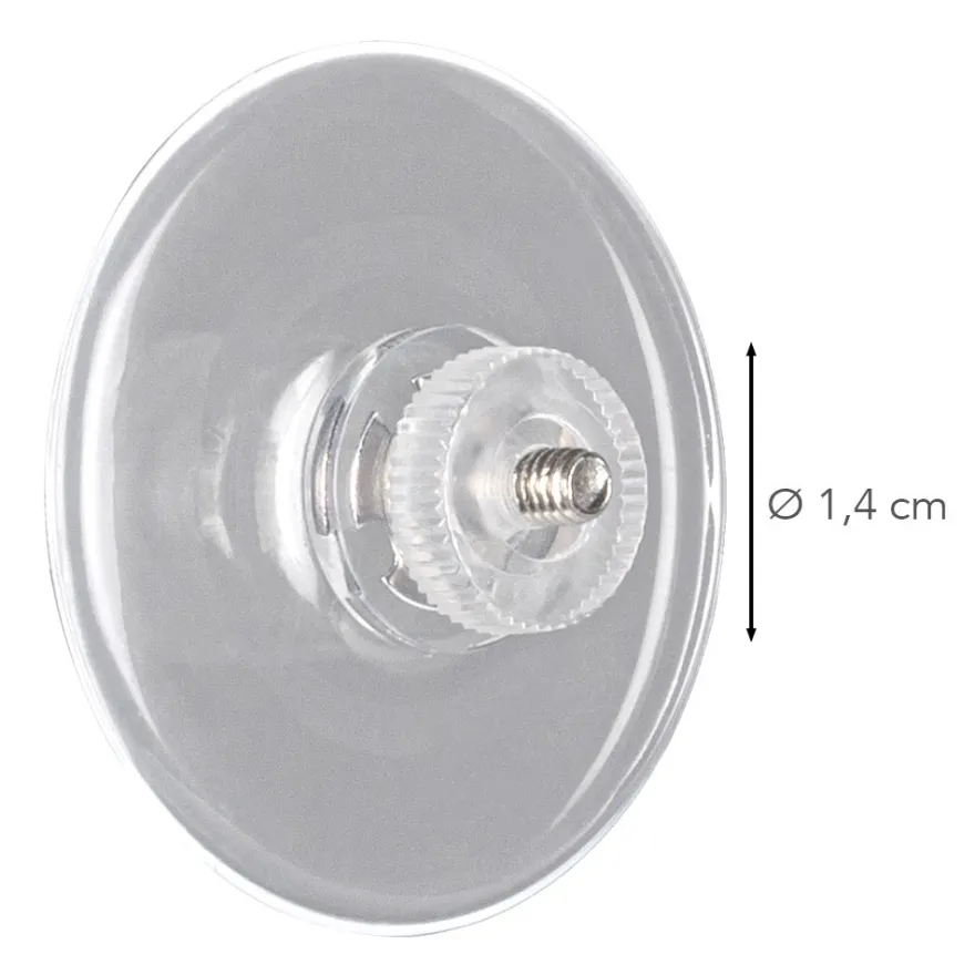 Saugnäpfe mit Rändelmutter, Ø4cm, Tragkraft 1kg, transparent, 8 Stück