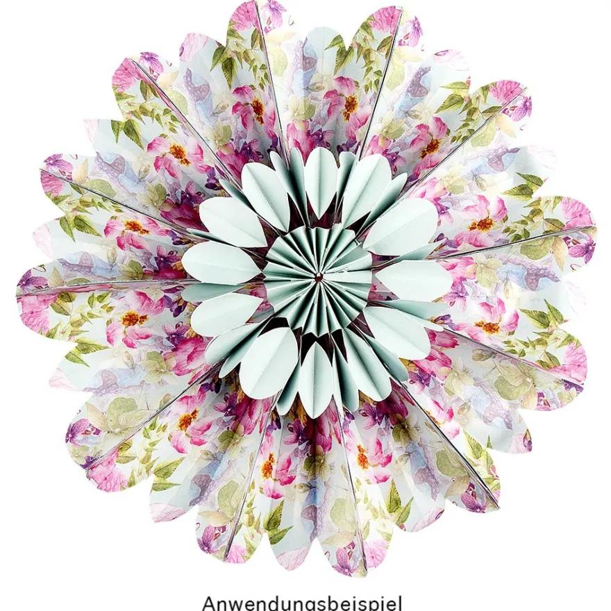 Schablone Falt-Blume "Flora 2", 8 verschiedene Blütenspitzen, inkl. Anleitung
