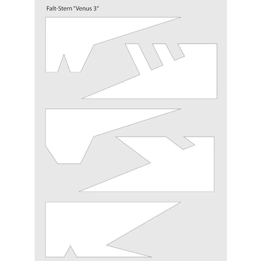 Schablone Falt-Stern "Venus 3", 5 verschiedene Sternspitzen, inkl. Anleitung