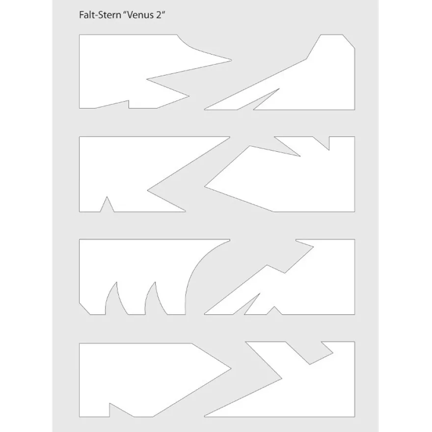 Schablone Falt-Stern "Venus 2", 8 verschiedene Sternspitzen, inkl. Anleitung